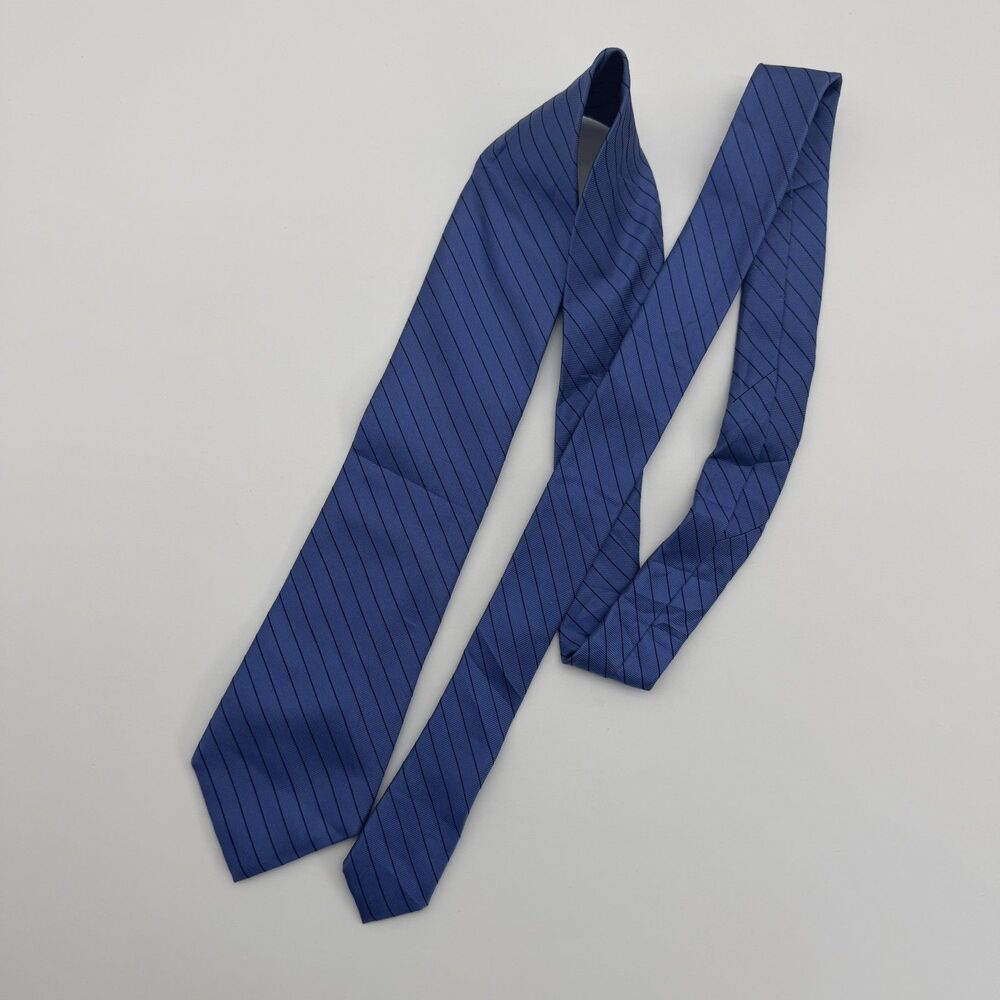 Michael Kors Blue 100% Silk Textured Weave Geometric Necktie Mens One Size